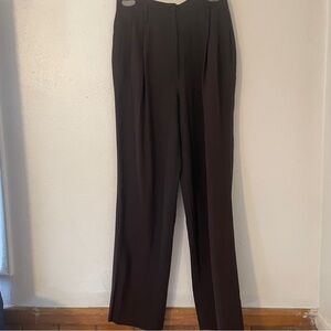 Peserico Italy Chocolate Brown Pleated Trousers IT 44 Cotton Rayon